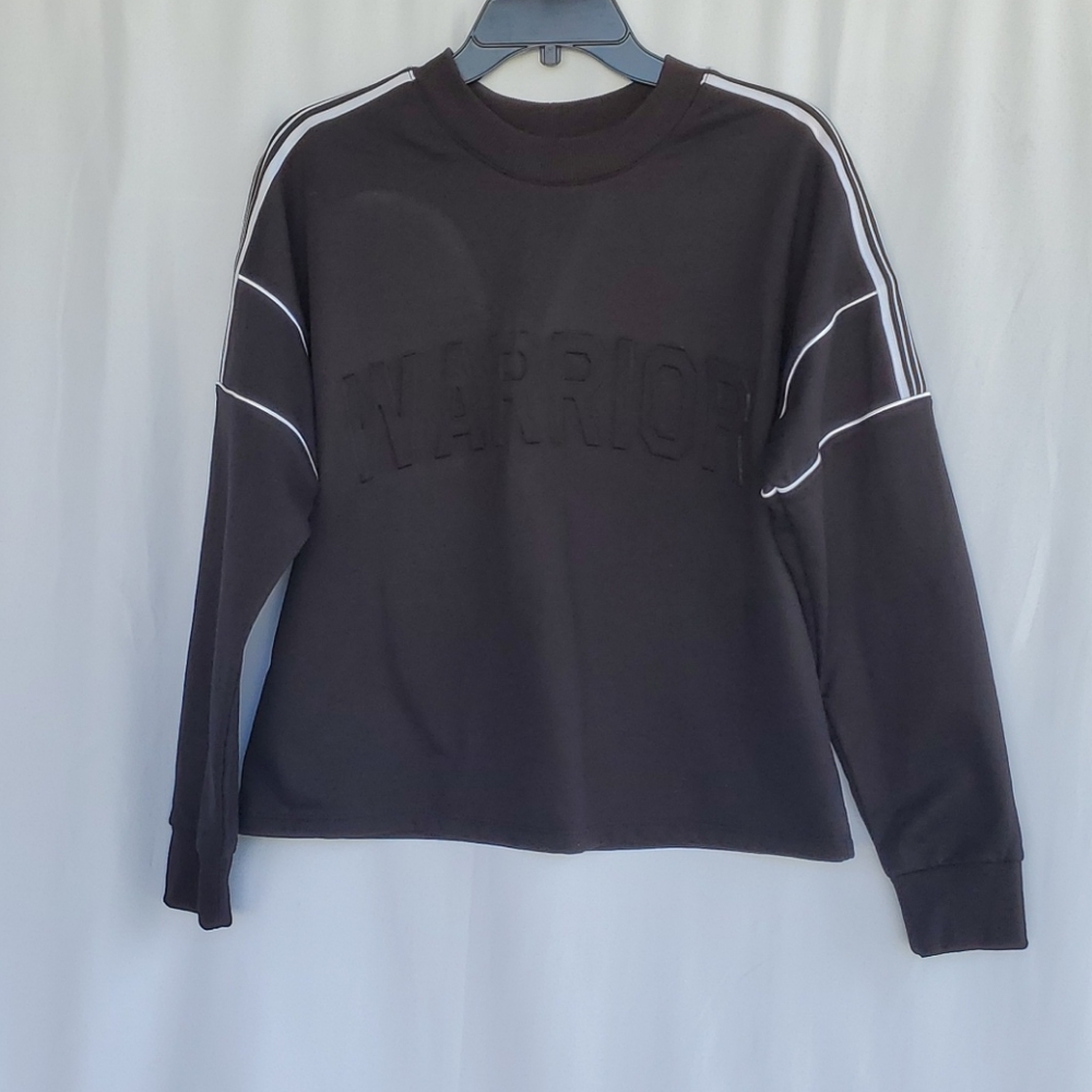 Black Women's Sweater Warrior Crop Top